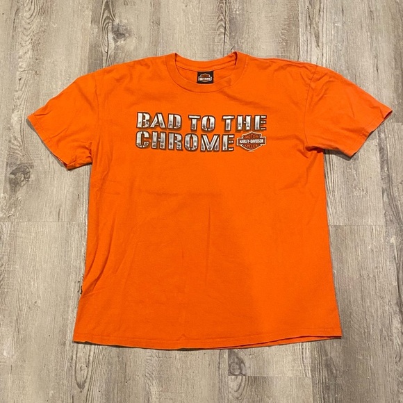 Vintage Y2K Harley Davidson Shirt βBad to the chromeβ 2010 - Picture 1 of 6
